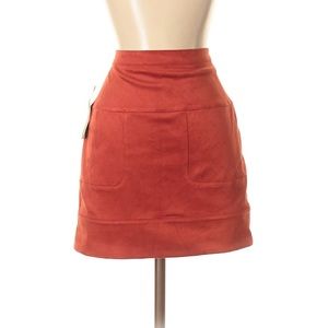 Bebe Faux Suede Mini Skirt